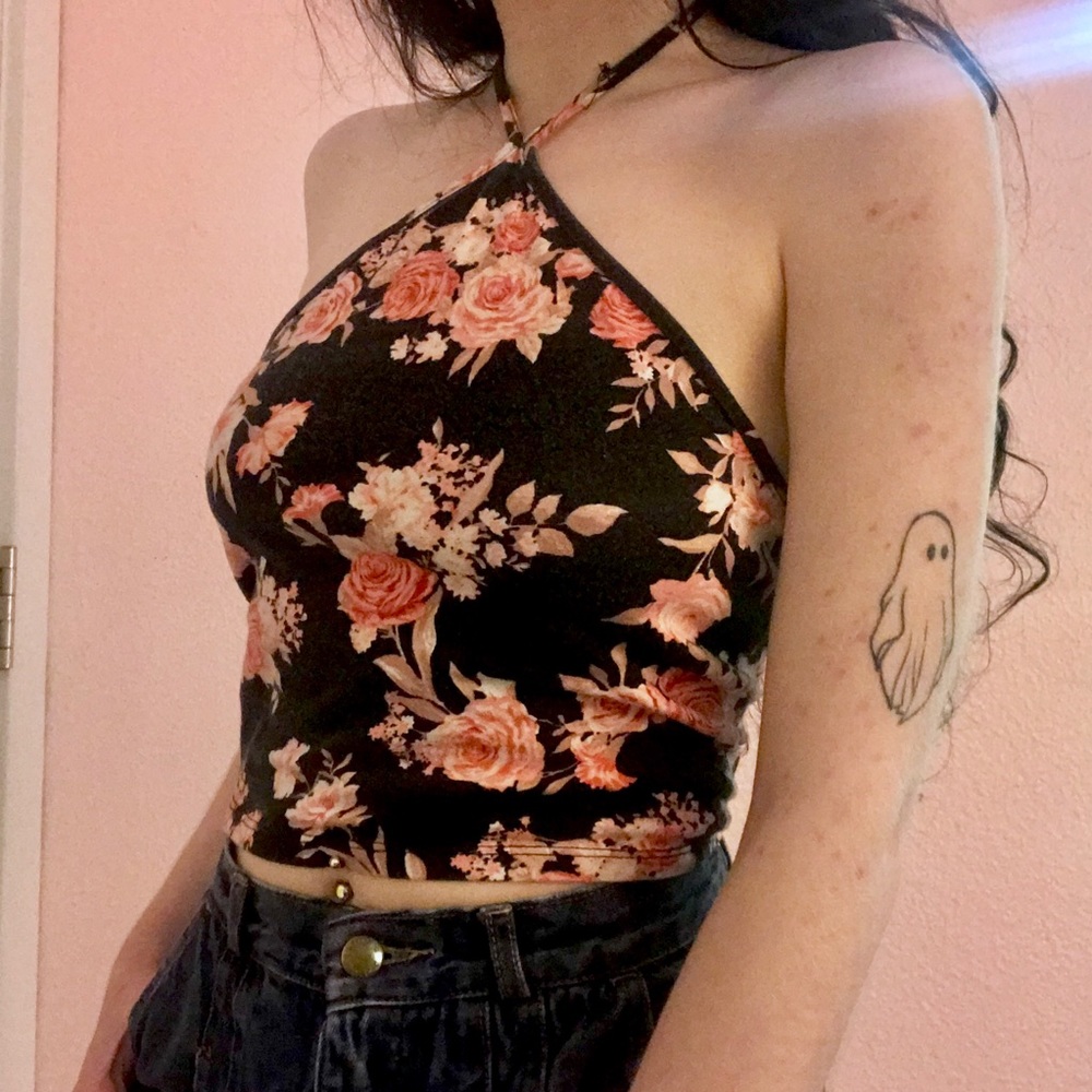 Floral Halter Crop Top